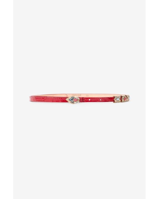 Roberto Cavalli Multicolor Eastern Belt With Serpent Head And Crystals