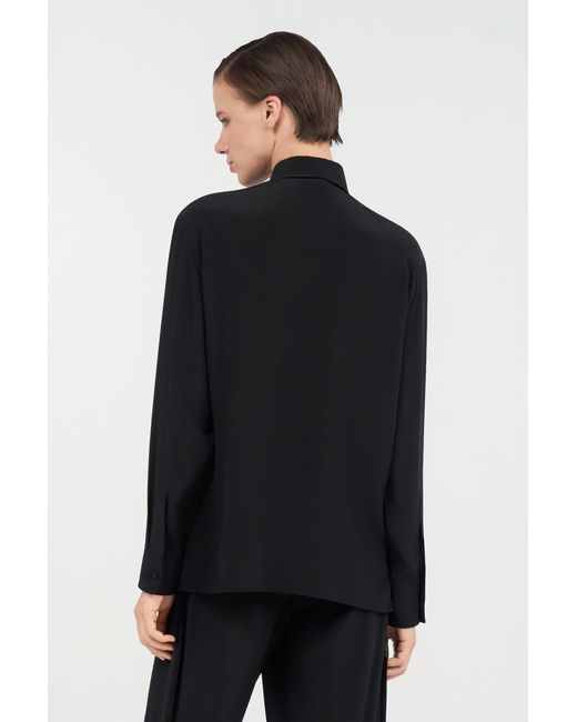Roberto Cavalli Black Silk Shirt With Shimmering Detail