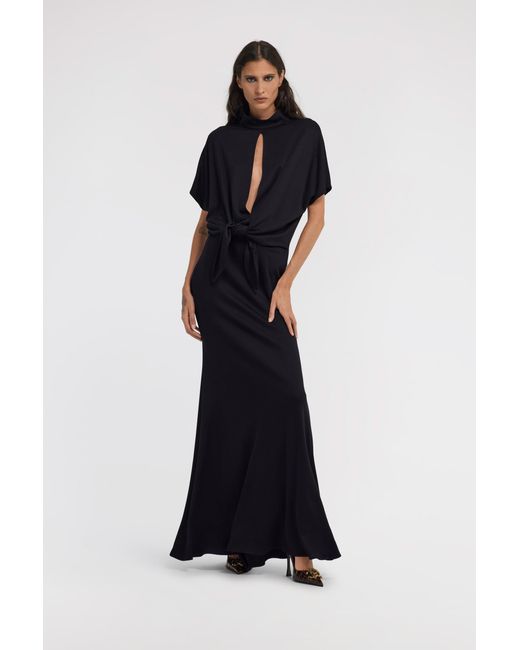 Roberto Cavalli Black Long Dress With Knot