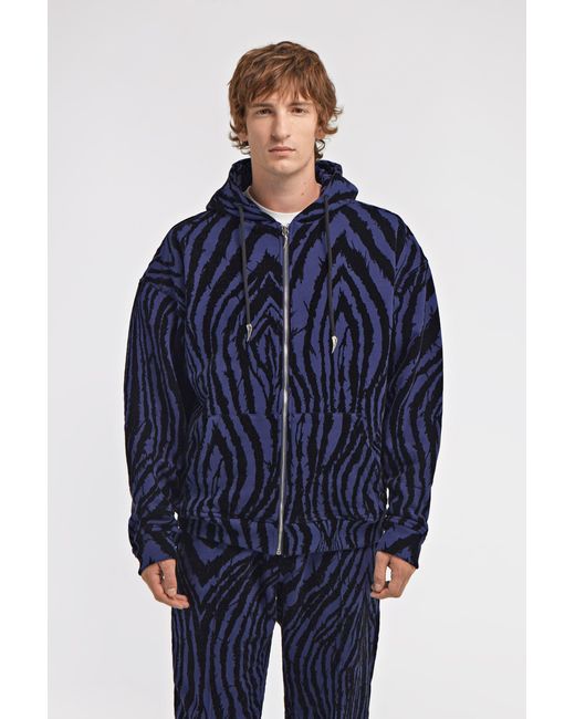 Roberto Cavalli Blue Printed Sweatshirt for men