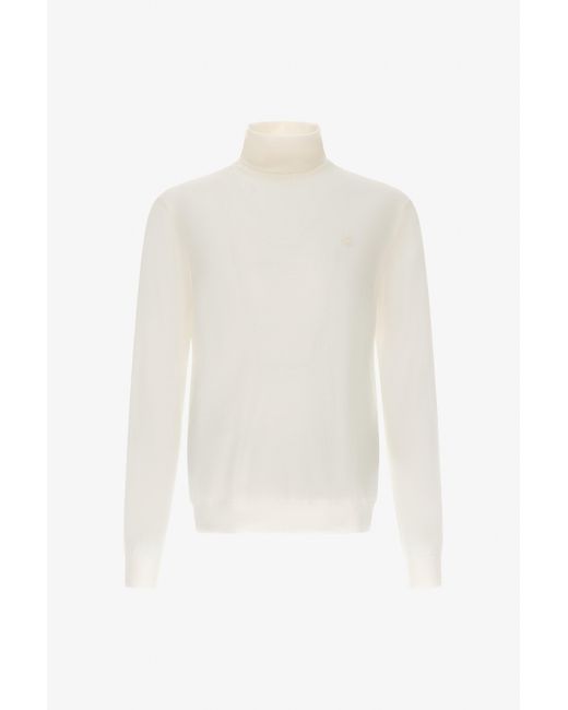 Roberto Cavalli White Regular Turtleneck Sweater for men