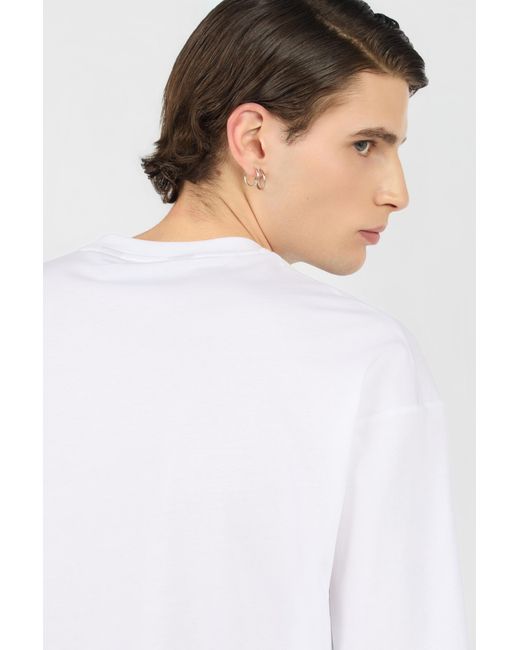 Roberto Cavalli White T-Shirt With Tiger Graphic And Logo for men