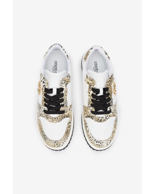 Sneaker À Imprimé Léopard Avec Monogram Rc Roberto Cavalli en coloris Multicolor