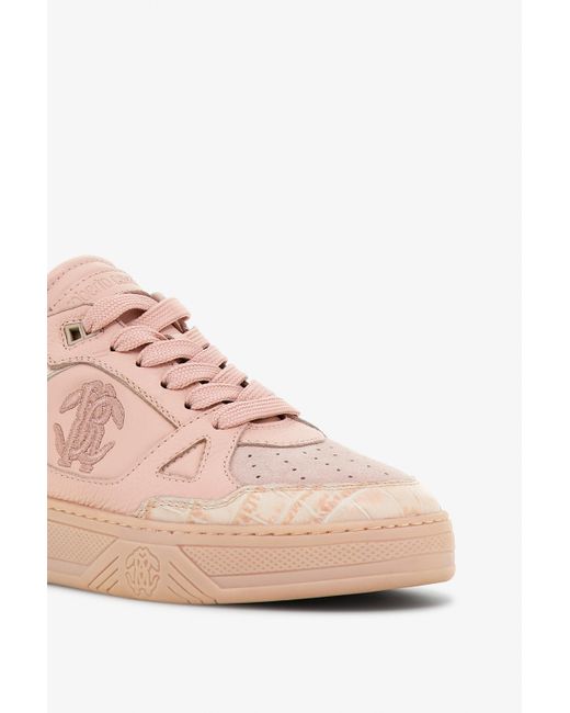 Roberto Cavalli Pink Low-Top Sneakers