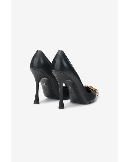 Roberto Cavalli Black Pumps Mit Monogram Mirror Snake