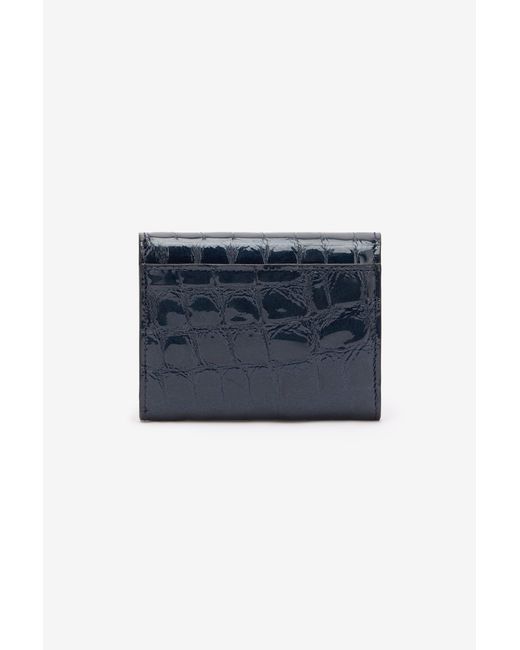Roberto Cavalli Blue Cardholder With Crocodile Print