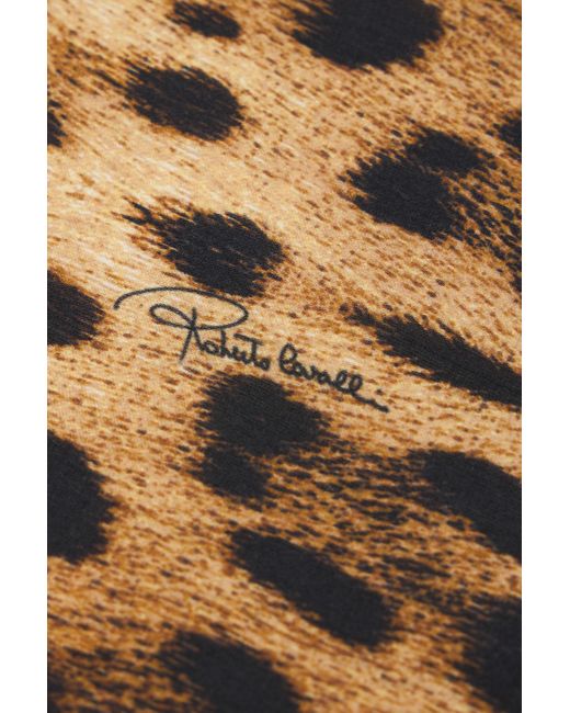 Roberto Cavalli Natural Silk Scarf With Jaguar Skin Print