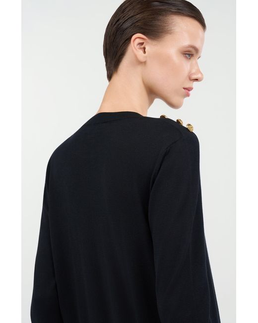 Roberto Cavalli Black Sweater With Buttons