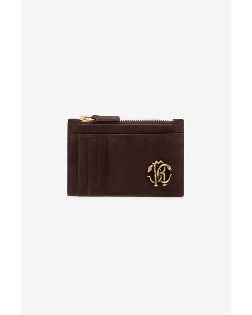 Roberto Cavalli Brown Suede Purse