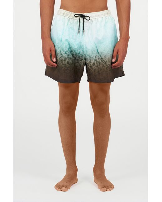 Roberto Cavalli Blue Monogram Print Swimsuit for men
