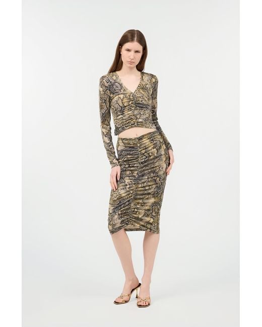 Roberto Cavalli White Top With Python Print