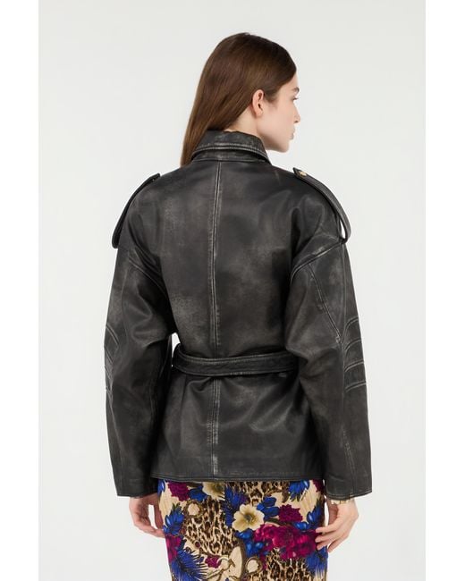 Roberto Cavalli Black Leather Jacket
