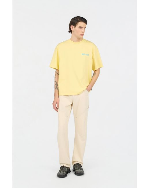 Roberto Cavalli Yellow T-Shirt With Logo for men