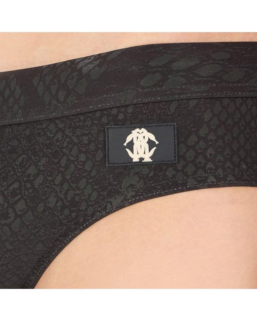 Slip De Bain À Imprimé Python Roberto Cavalli pour homme en coloris Black