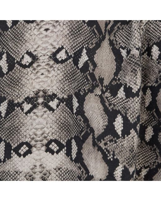 Roberto Cavalli Gray Snake Print Flax Shirt for men