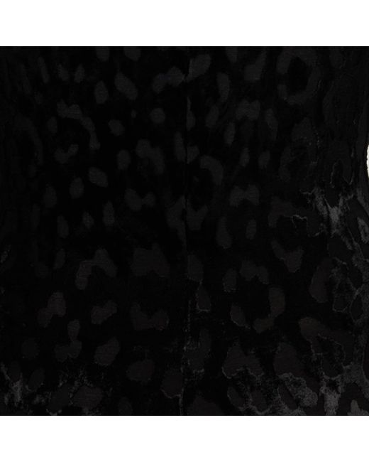 Roberto Cavalli Black Long Dress With Jaguar Skin Pattern