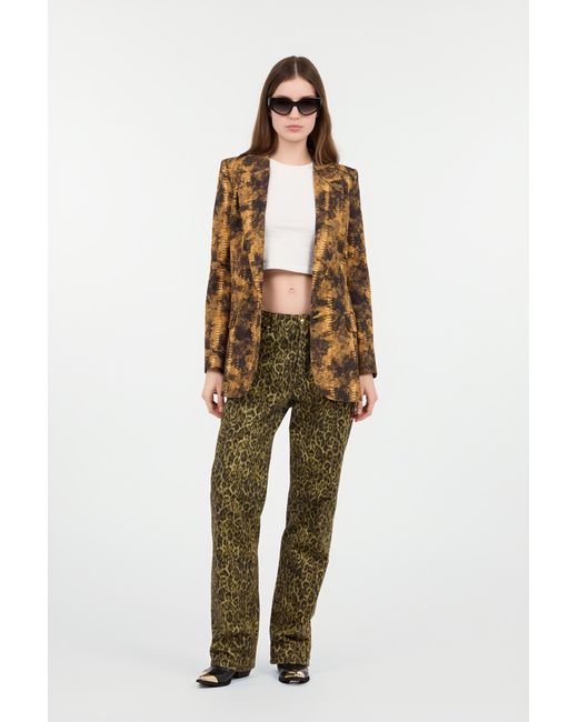 Giacca Stampa Python di Roberto Cavalli in Brown