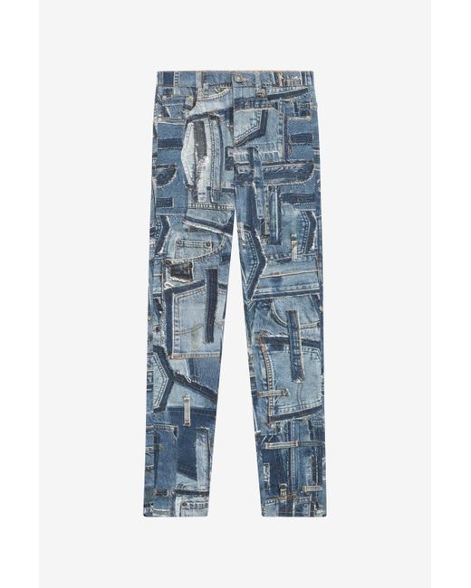 Roberto Cavalli Blue Skinny Patchwork Capsule Collection Jeans