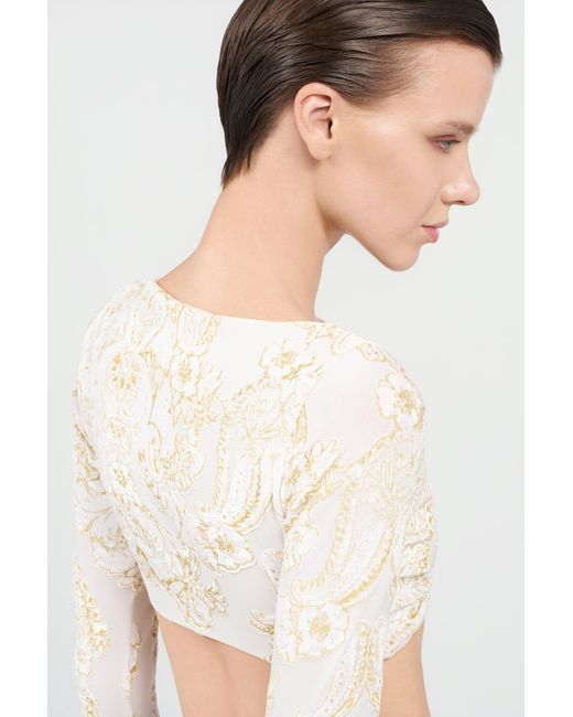 Roberto Cavalli Natural Ornamental Print Top