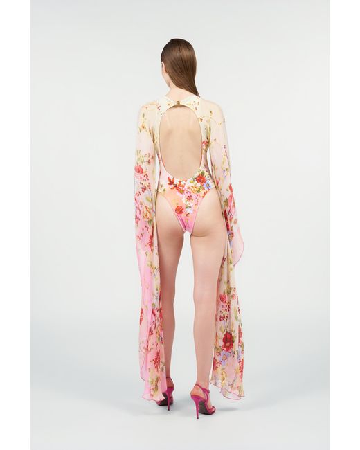 Roberto Cavalli White Miami Flowers One-Piece Swimsuit