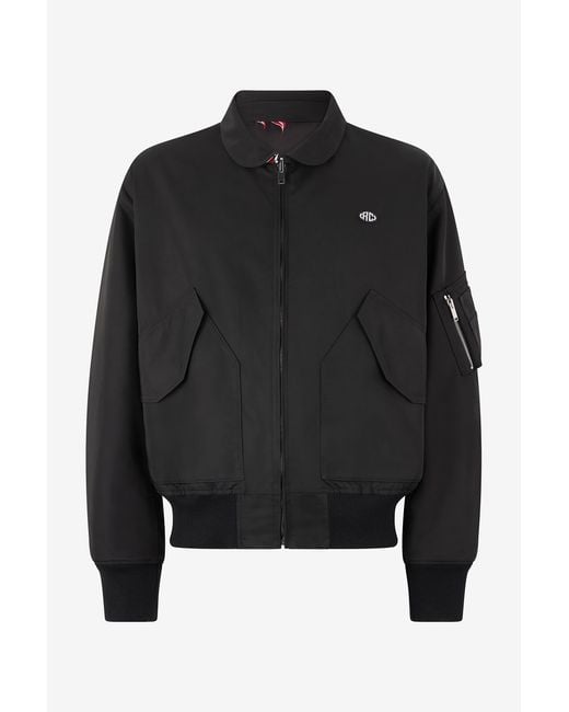 Roberto Cavalli Black Reversible Bomber Jacket With Dragon for men