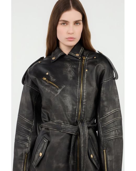 Roberto Cavalli Black Leather Jacket