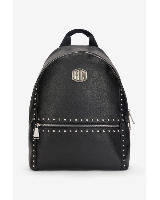 Roberto Cavalli Black Studded Leather Backpack for men
