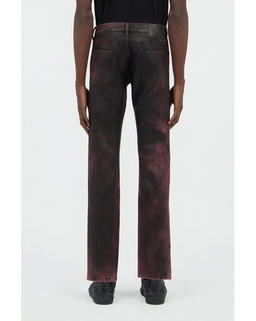 Roberto Cavalli Black Washed-Effect Coated Jeans for men