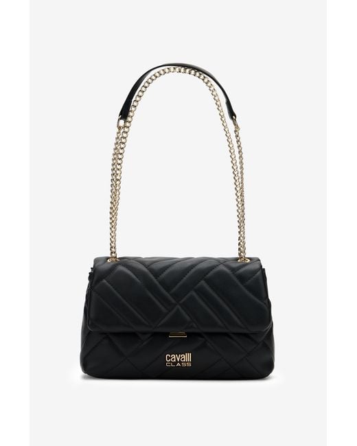 Roberto Cavalli White Quilted Shoulder Bag