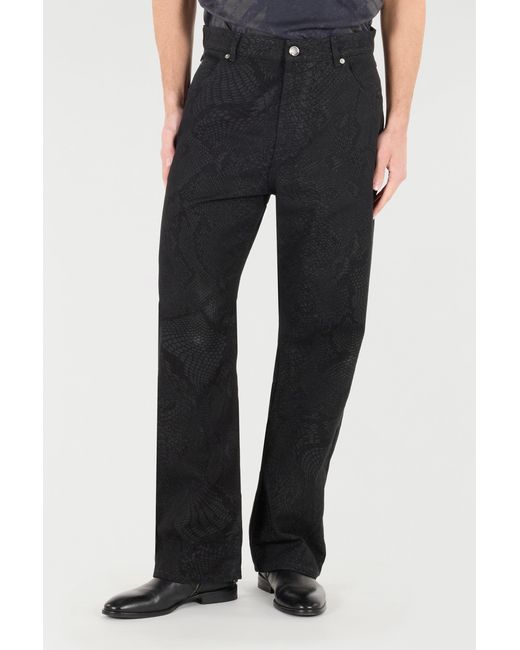 Pantalones Con Estampado Pitón Roberto Cavalli de hombre de color Black