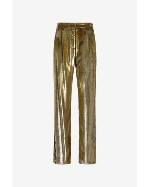 Roberto Cavalli Green Velvet Long Pants
