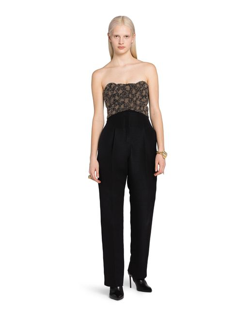 Roberto Cavalli Black Bead-Embellished Wrap-Effect Bodysuit