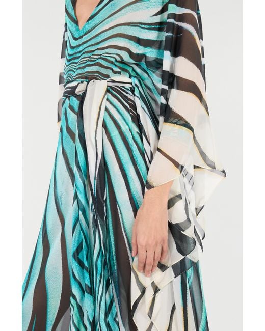 Roberto Cavalli Green Ray Of Sea Print Kaftan