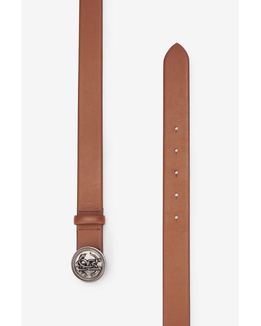 Roberto Cavalli White Solid-Color Belt With Mirror Snake Monogram for men
