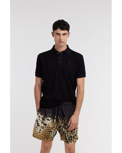 Roberto Cavalli Black Rc Logo Polo for men