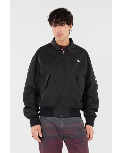 Roberto Cavalli Black Reversible Bomber Jacket With Dragon for men