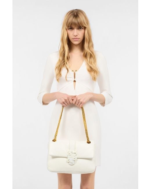 Borsa A Spalla Con Mirror Snake di Roberto Cavalli in White