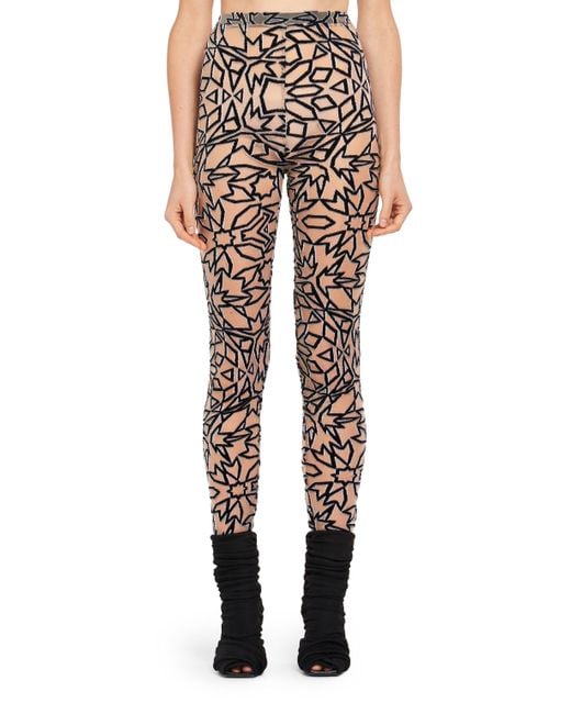 Roberto Cavalli Multicolor Graphic Tile Velvet Dévoré Leggings