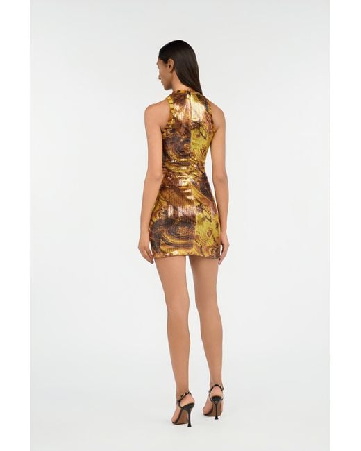Roberto Cavalli Natural Tiger Eye Print Dress Mini