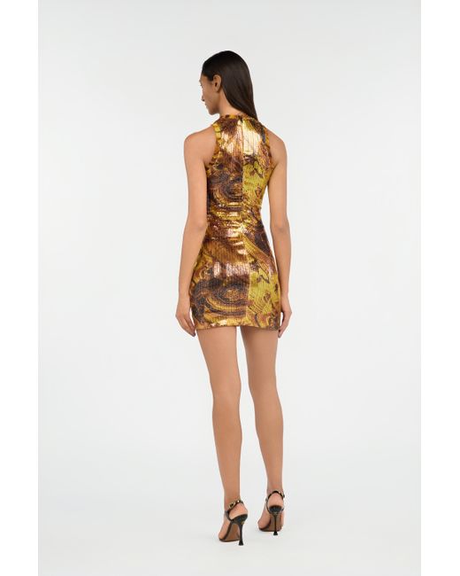 Roberto Cavalli Natural Tiger Eye Print Dress Mini