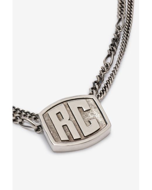 Roberto Cavalli Blue Necklace With Double Chain And Rc Monogram for men