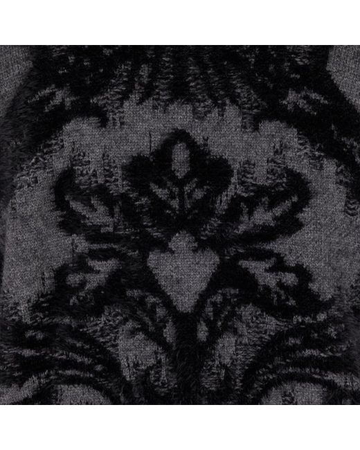 Roberto Cavalli Black Sweater With Plush Brocade Pattern for men