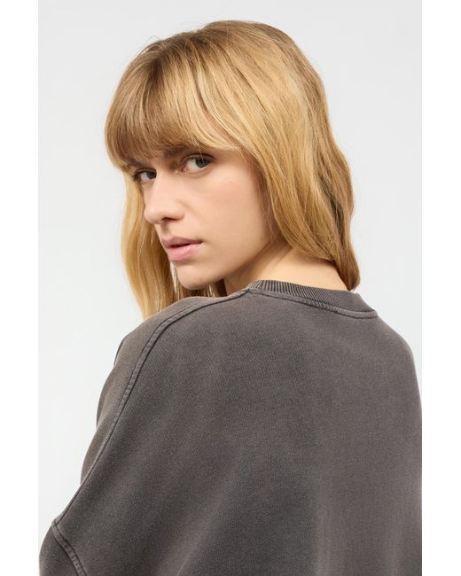 Roberto Cavalli Gray Sweatshirt With Bejeweled Logo Studs