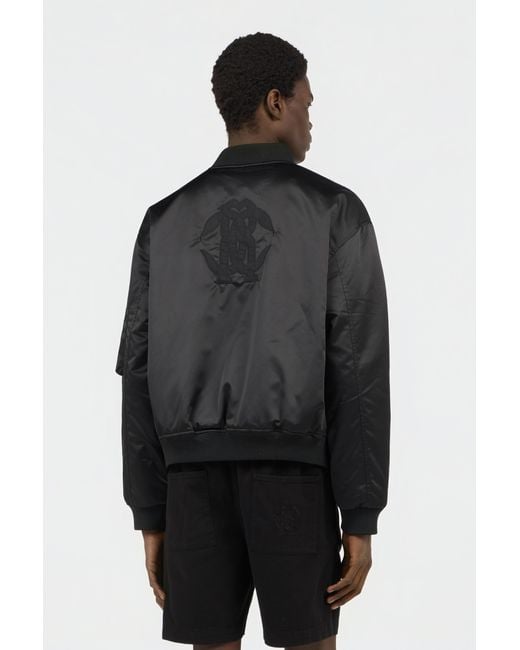 Roberto Cavalli Black Bomber Jacket With Monogram Rc for men