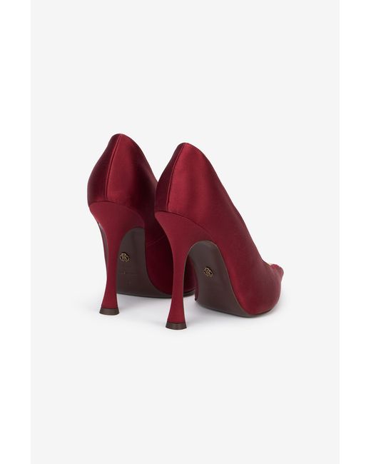 Roberto Cavalli Red Burgundy Pumps With Leaf Insert