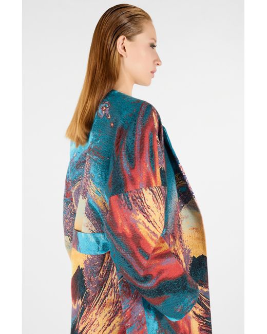 Roberto Cavalli White Itaca Print Coat With Belt