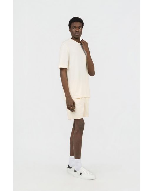 Roberto Cavalli Natural Cream Cotton Shorts With Belt for men