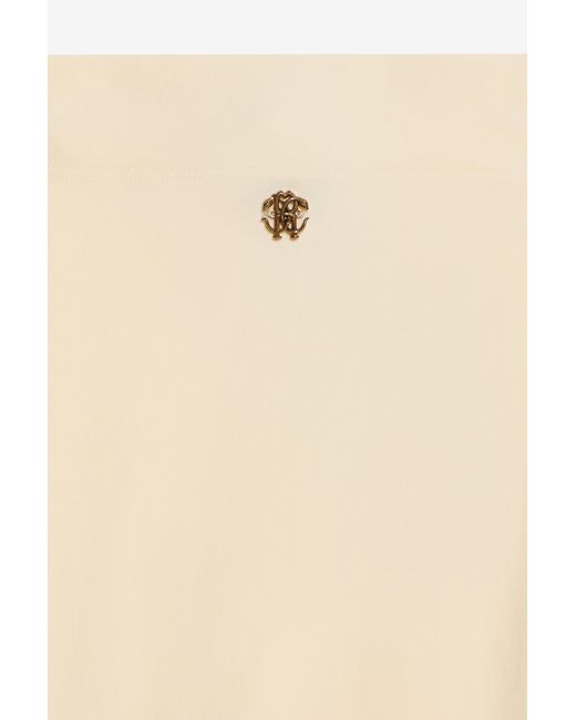 Roberto Cavalli White Ivory Cut-Out Leggings