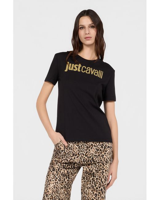 Roberto Cavalli Black T-Shirt With Logo
