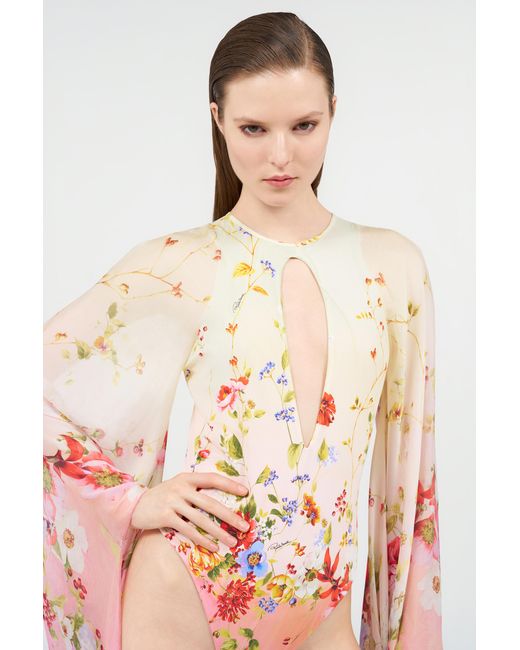 Roberto Cavalli White Miami Flowers One-Piece Swimsuit